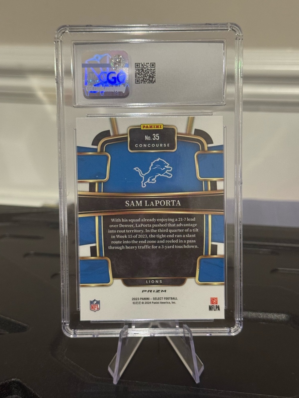 🔥 2023 Sam Laporta Panini Select Silver Prizm Rookie Card. #detroitlions - Picture 2 of 2